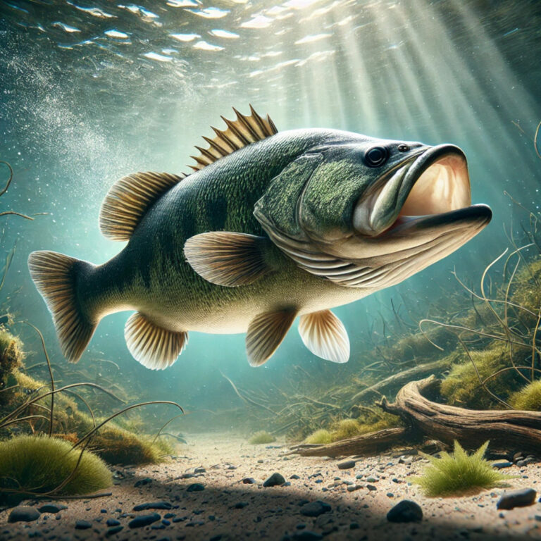 Black-bass dans son habitat naturel d’eau douce