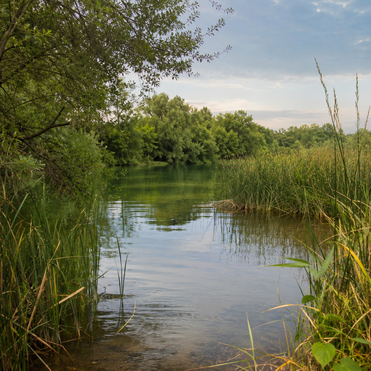 Bordure d'herbiers accessible en float tube, poste inaccessible depuis la berge