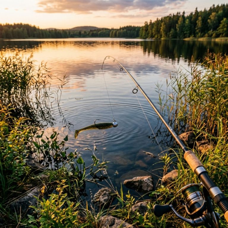 Pêche aux leurres au bord d'un lac pour débuter
